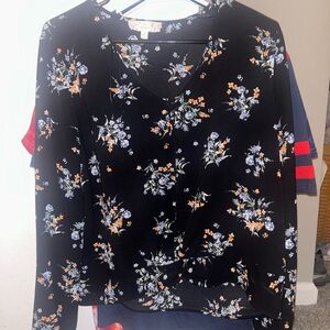Floral Black Women's Top